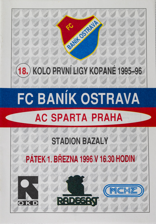 Program FC Banik Ostrava vs. AC SPARTA PRAHA, 1996