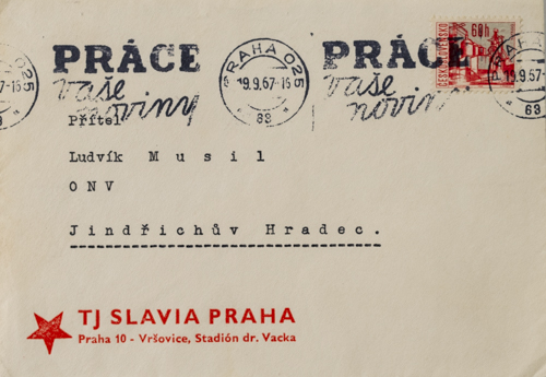 FDC-CELISTVOST TJ SLAVIA PRAHA , PRÁCE, 1963