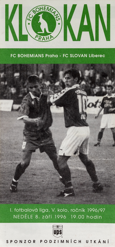 Program Klokan, FC Bohemians Praha vs. FC Slovan Liberec 1996