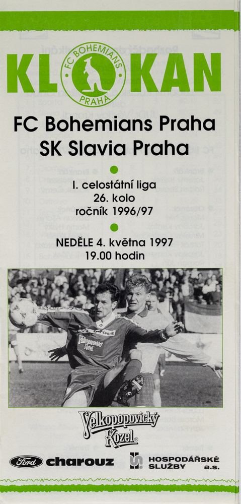 Program Klokan, FC Bohemians Praha vs. SK Slavia Praha, 1996