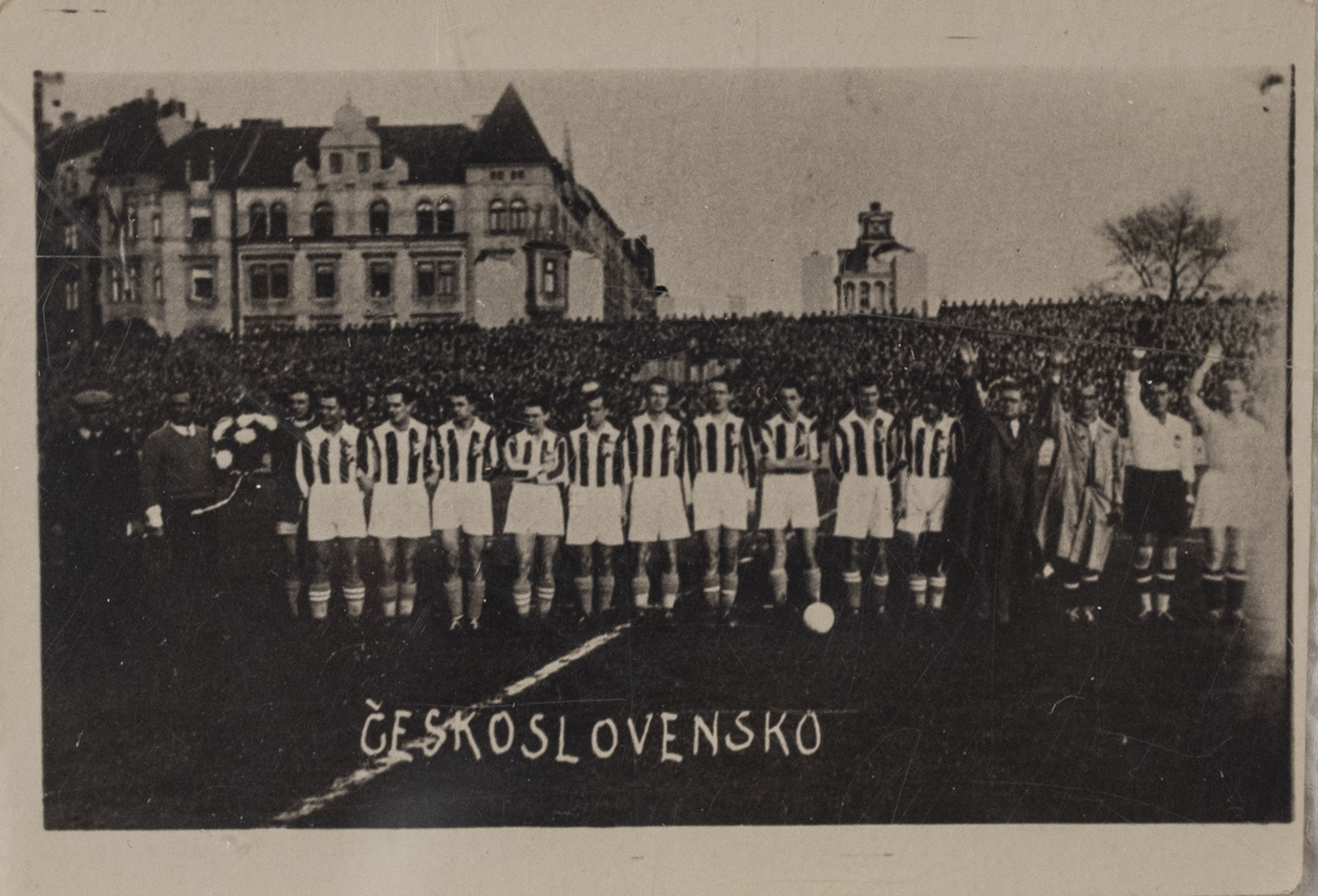 Dobová fotografie fotbalový tým Československo, malá