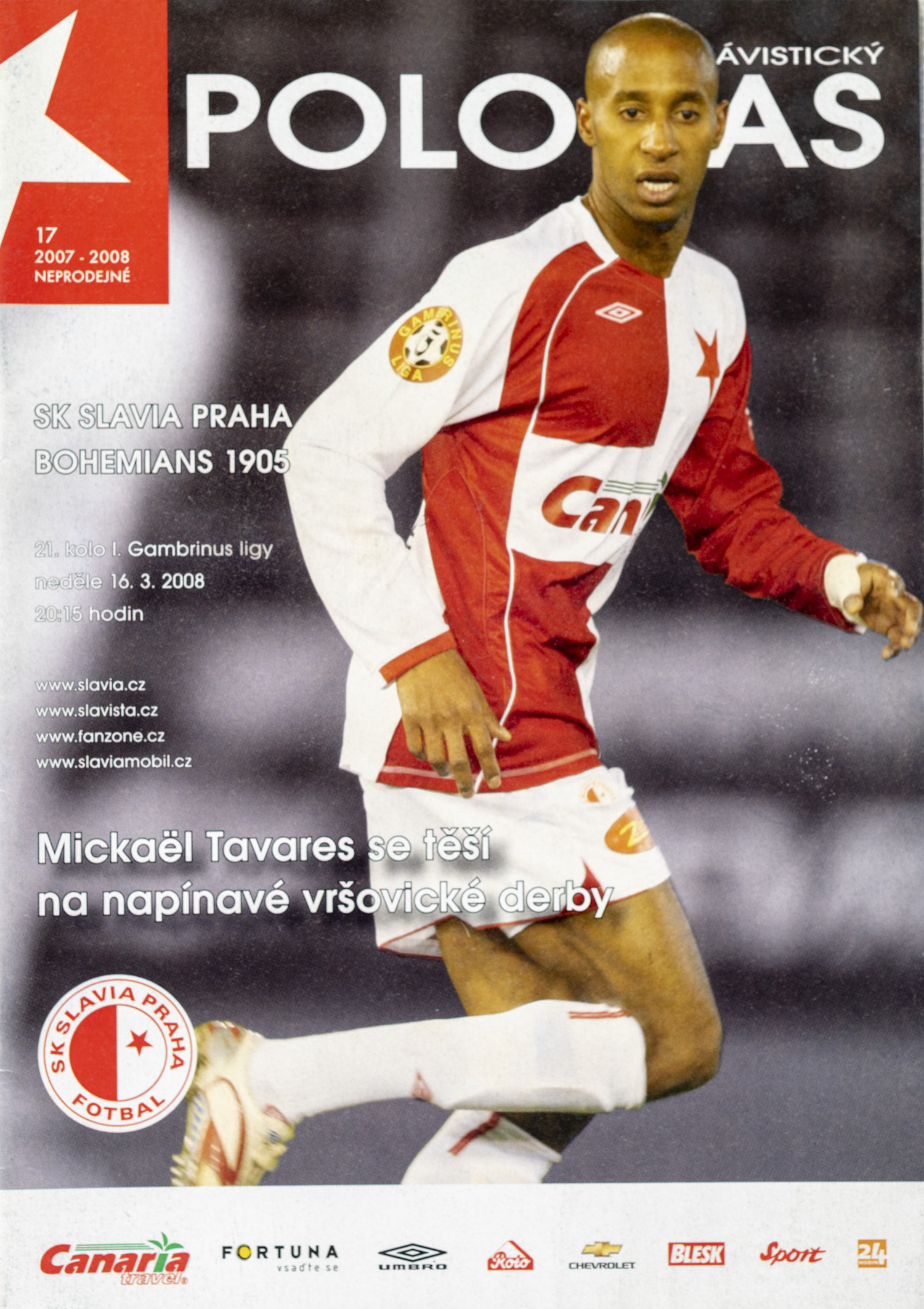 Fotbalový POLOČAS SK SLAVIA PRAHA vs. FC Bohemians 105, 2007 08