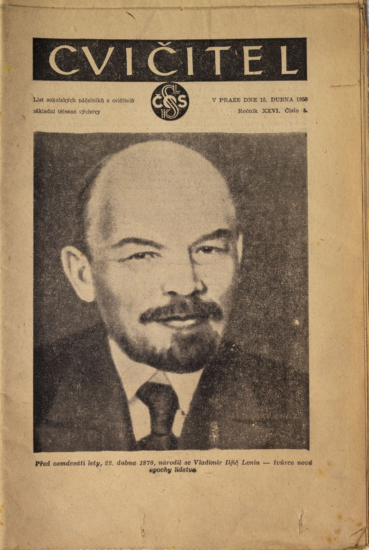 Sokol, Cvičitel, Ročník XXVI, Číslo 8, 1950