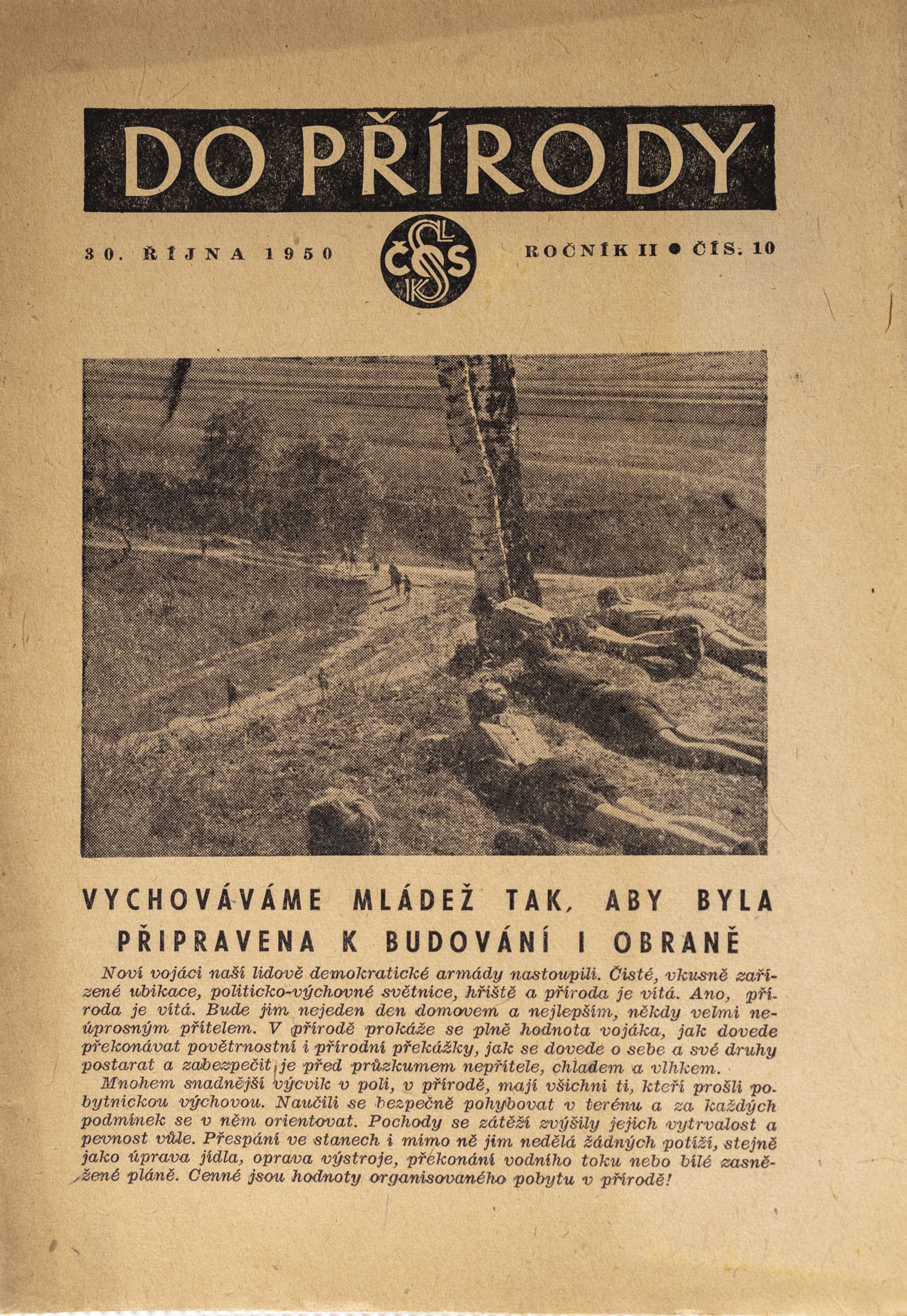Brožura Sokol, Do přírody, 10/1950
