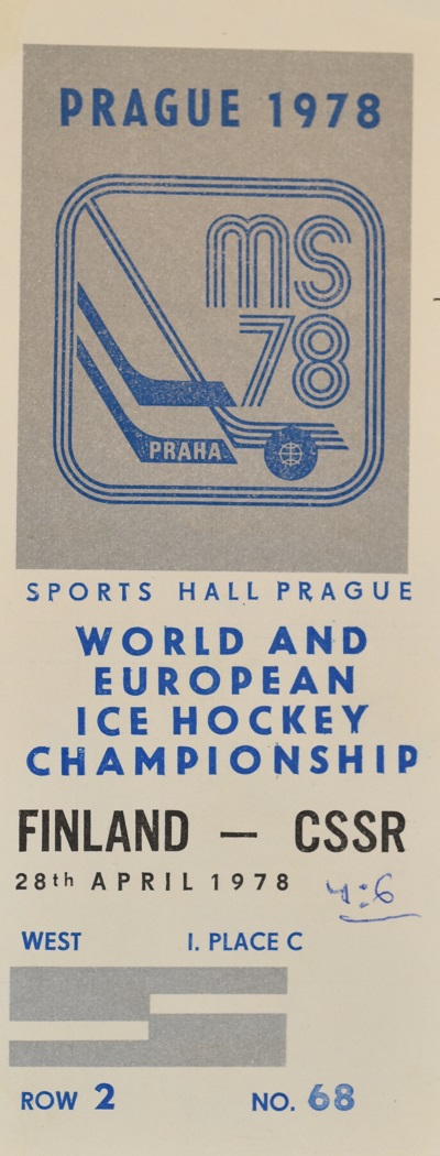 Vstupenka hokej Praha 1978 Groupe A 28. dubna 1978