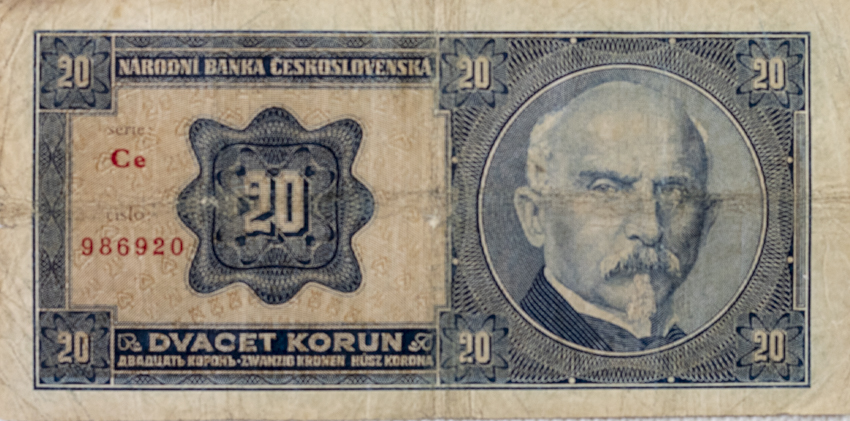 Bankovka, 20 Korun, serie Ce Rašín, 1926