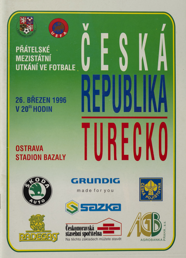 Program fotbal , ČR v. Turecko, 1996