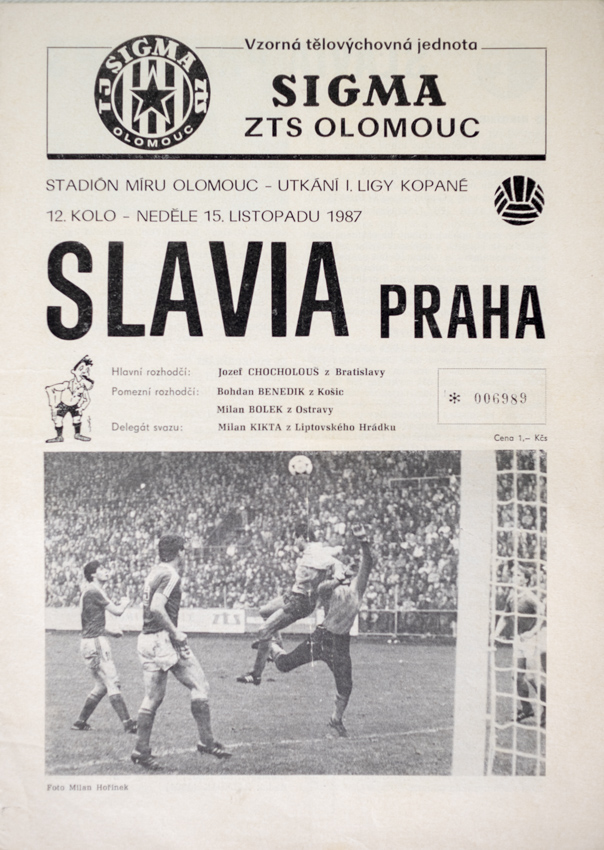 Program Sigma ZTS Olomouc v. Slavia Praha, 1987