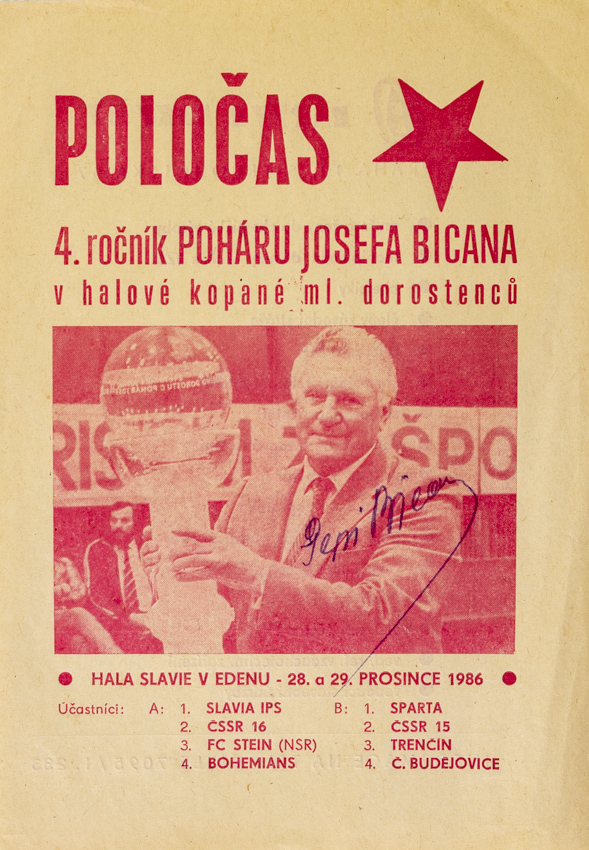 POLOČAS Zvláštní vydání, 4. ročník poháru Josefa Bicana, Autogram, 1986