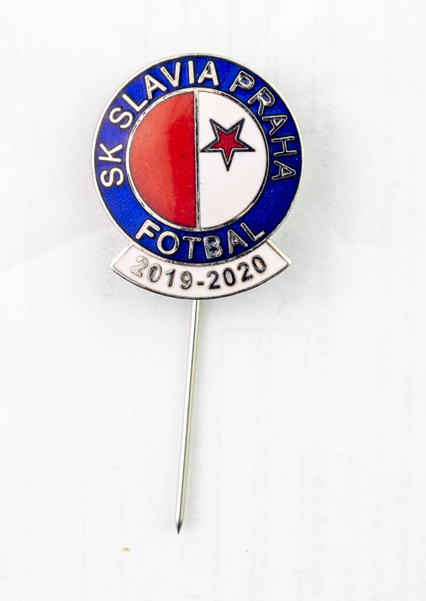Odznak SK Slavia Praha, sezona 2019/2020 SILVER B/W