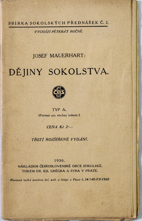 Brožura, Dějiny Sokolstva, 1930 II