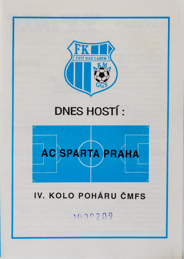 Program fotbal, AC Sparta Praha v. FK Ústí nad Labem, 1994