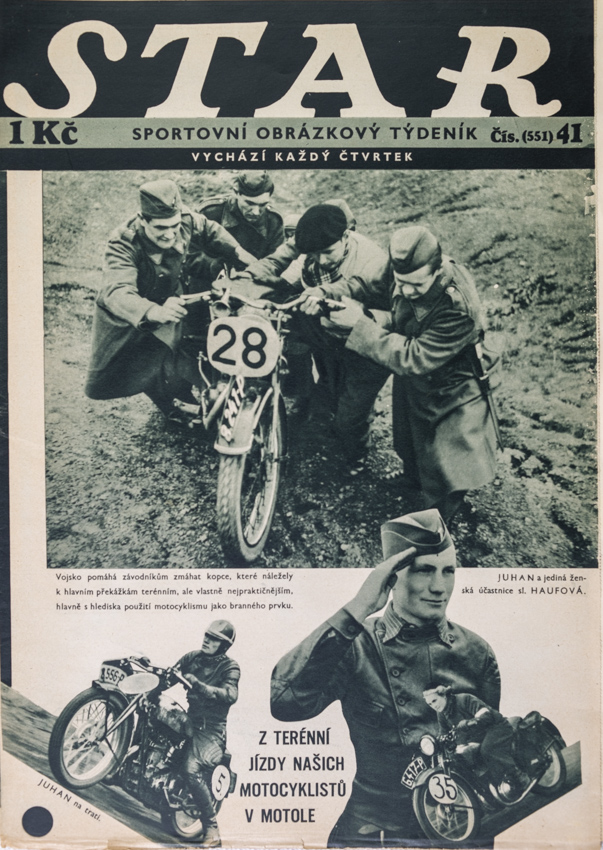 Časopis STAR, Z terénní jízdy našich motocyklistů v Motole č. 41 ( 551 ), 1936