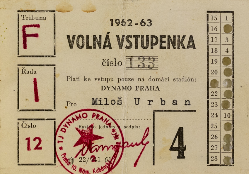 Stálá vstupenka klubu Dynamo Praha ( S.K.SLAVIA PRAHA ) na sezonu 1962 63