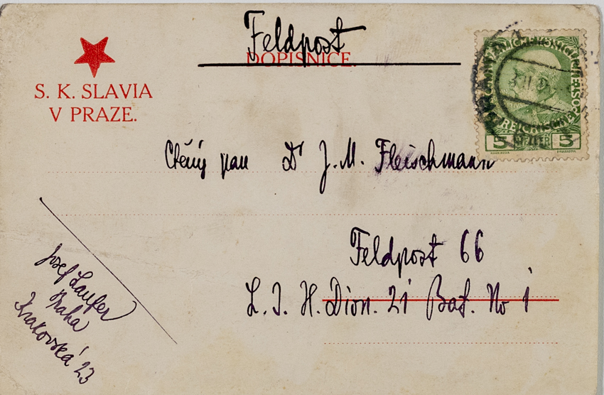 Dopisnice SK Slavia v Praze, 1914