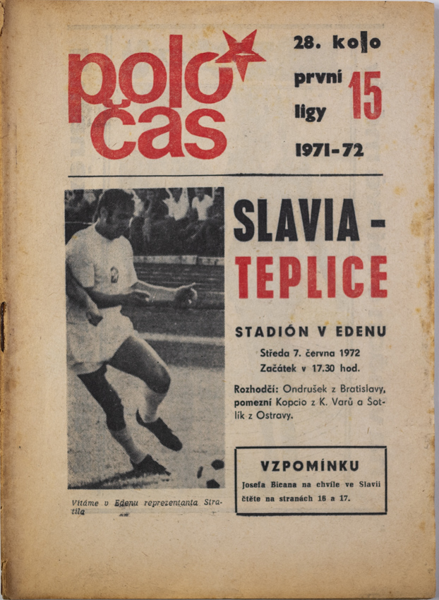 Program Slavia vs. Teplice, 1971/72