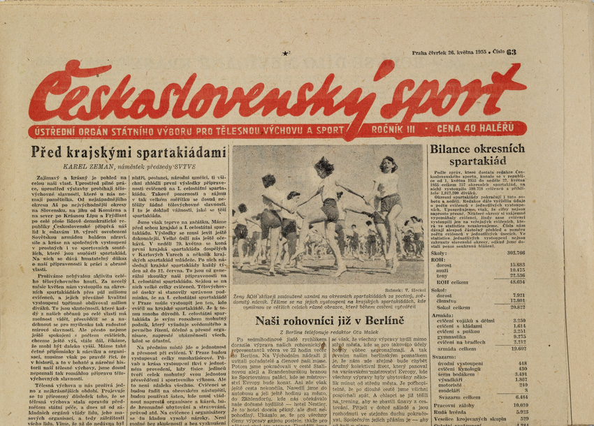 Noviny Československý sport, 63/1955