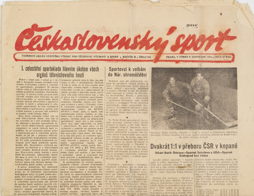 Noviny Československý sport, 134/1954