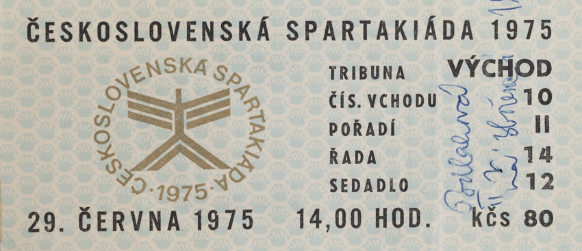 Vstupenka Spartakiáda 1975, 29.VI./12