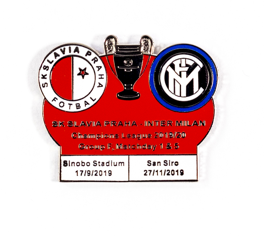 Odznak - UEFA Champions league, Group F 2019/20, Slavia v. Inter Milan RED/WHI/WHI