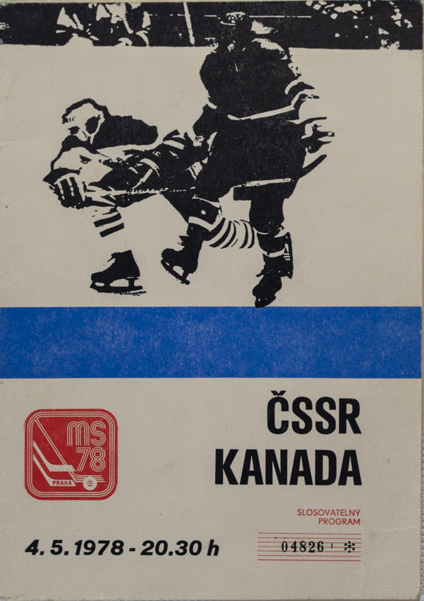Program utkání ČSSR v. Kanada, MS 1978 Hokej