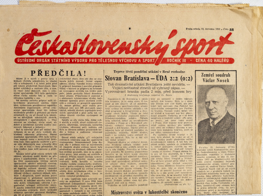 Noviny Československý sport, 88/1955