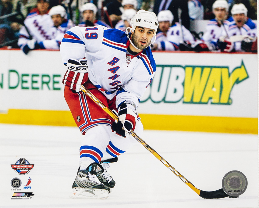 NHL Premiere 2008, photo Scott Gomez Rangers 8 x 10 inch