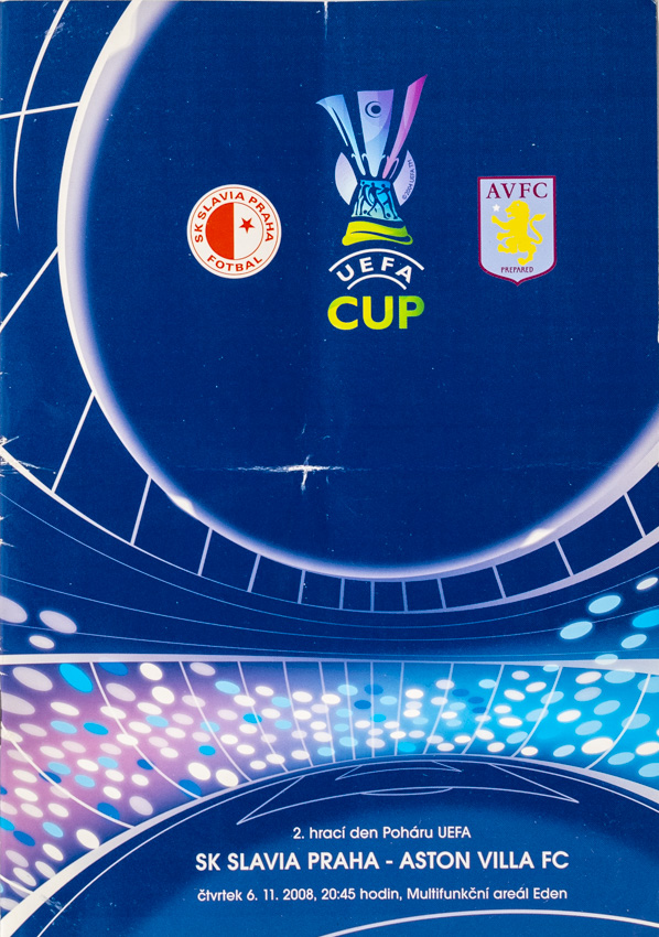 Program UEFA cup Slavia vs. Aston Villa FC, 2008