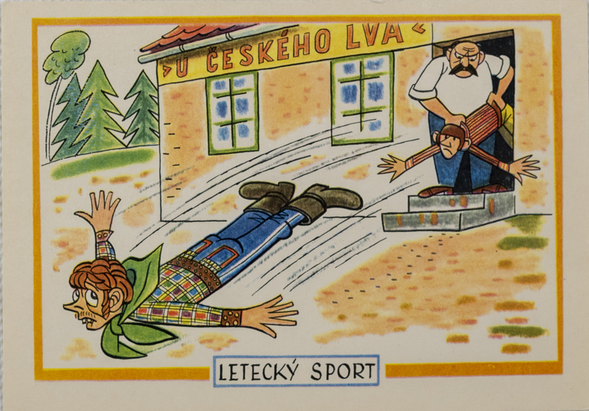 Pohlednice humor, Letecký sport, Štembera