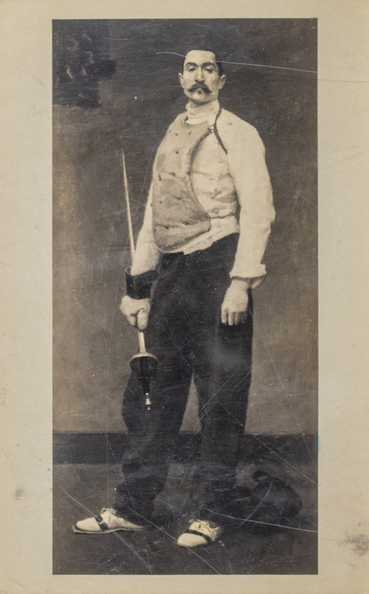 Dobová pohlednice, The Fencing Master, 1917