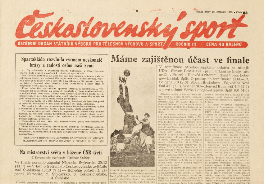 Noviny Československý sport, 83/1955