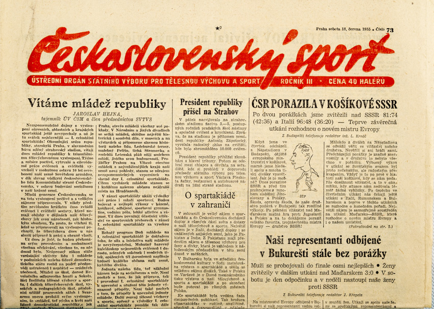 Noviny Československý sport, 73/1955