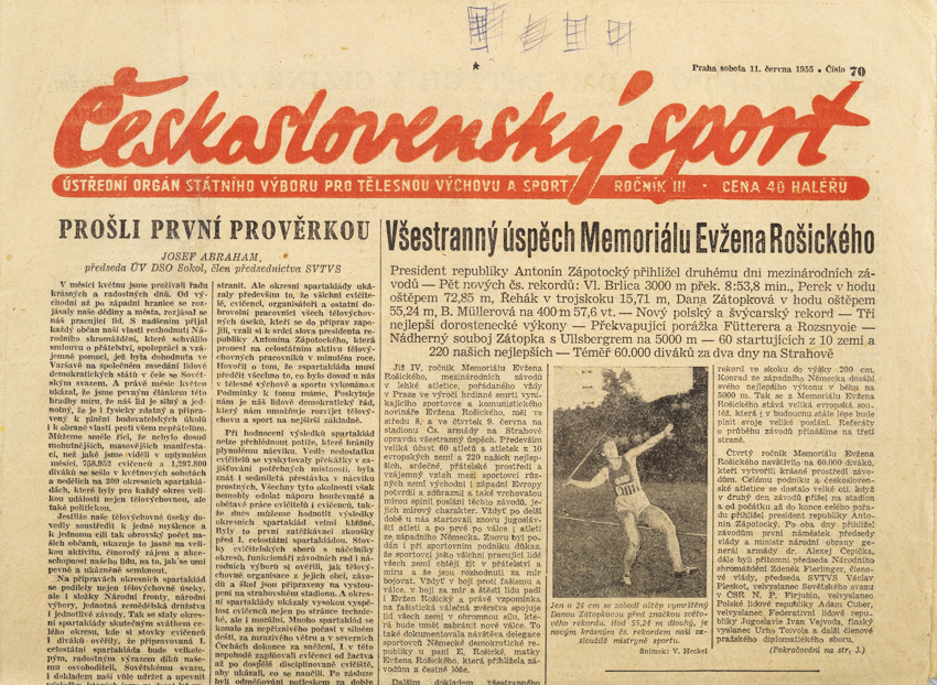 Noviny Československý sport, 70/1955