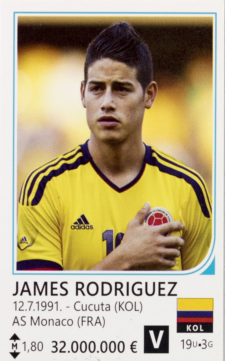 Kartička fotbalista James Rodriguez ( KOL )