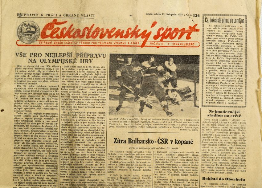 Noviny Československý sport, 136/1955