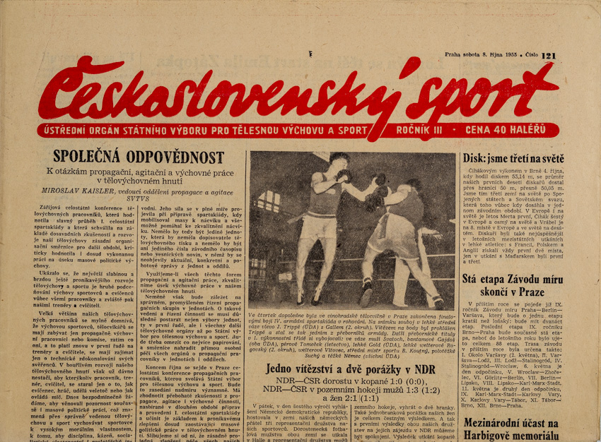 Noviny Československý sport, 121/1955