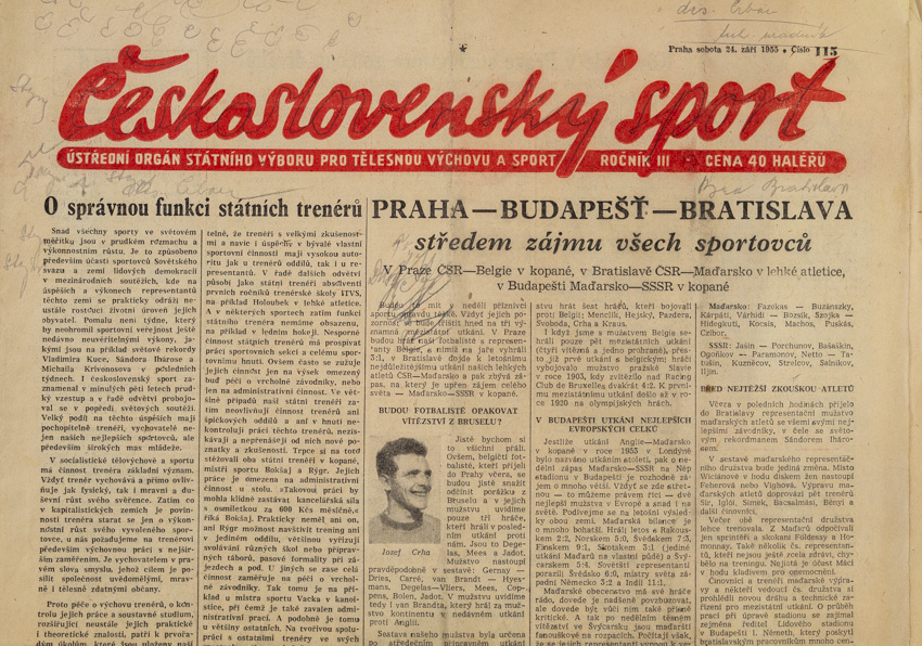 Noviny Československý sport, 115/1955