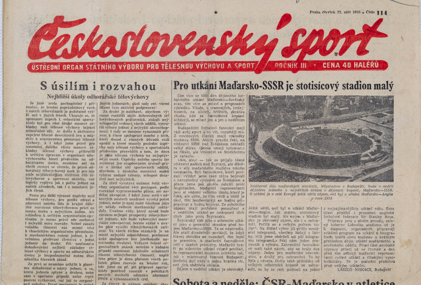 Noviny Československý sport, 114/1955