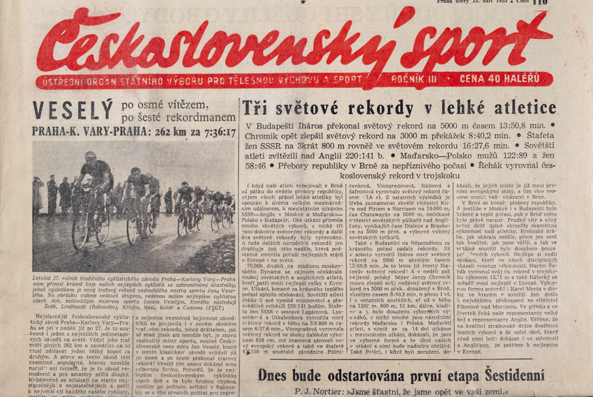 Noviny Československý sport, 110/1955
