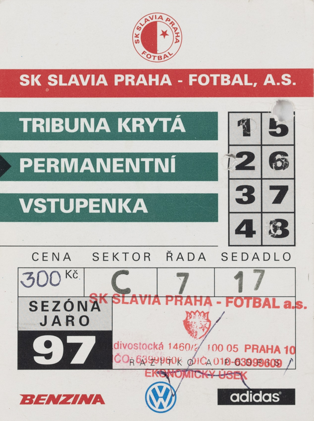 Permanentní vstupenka SK Slavia Praha, Jaro 1997