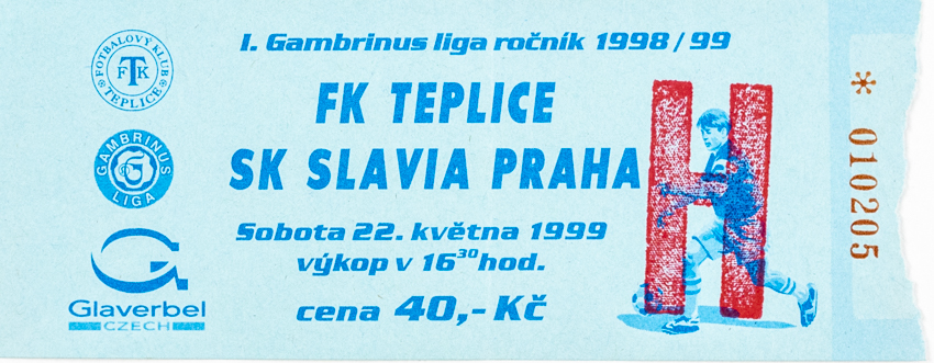 Vstupenka fotbal FK Teplice vs. SK Slavia Praha, 99