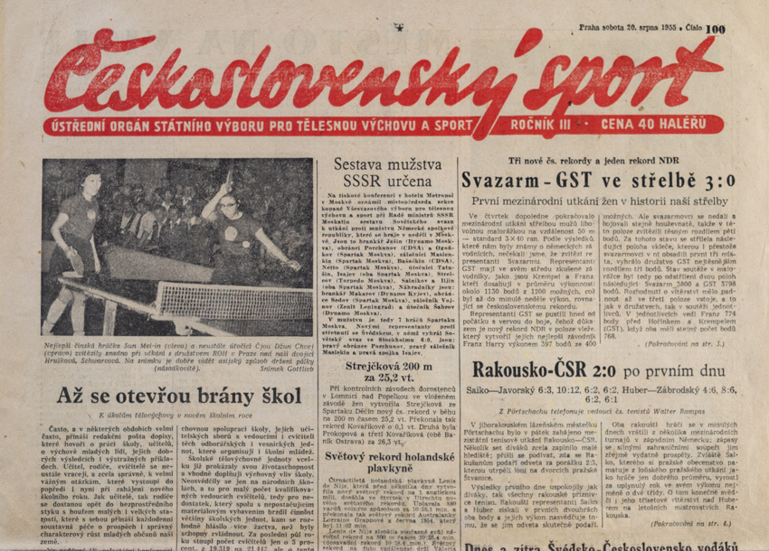 Noviny Československý sport, 100/1955