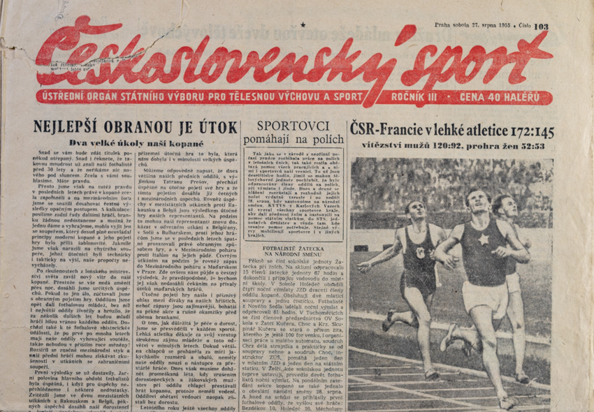 Noviny Československý sport, 103/1955