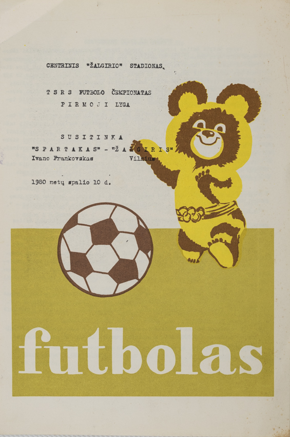 Program futbolas, Spartakas v. Žalgiris, 1980