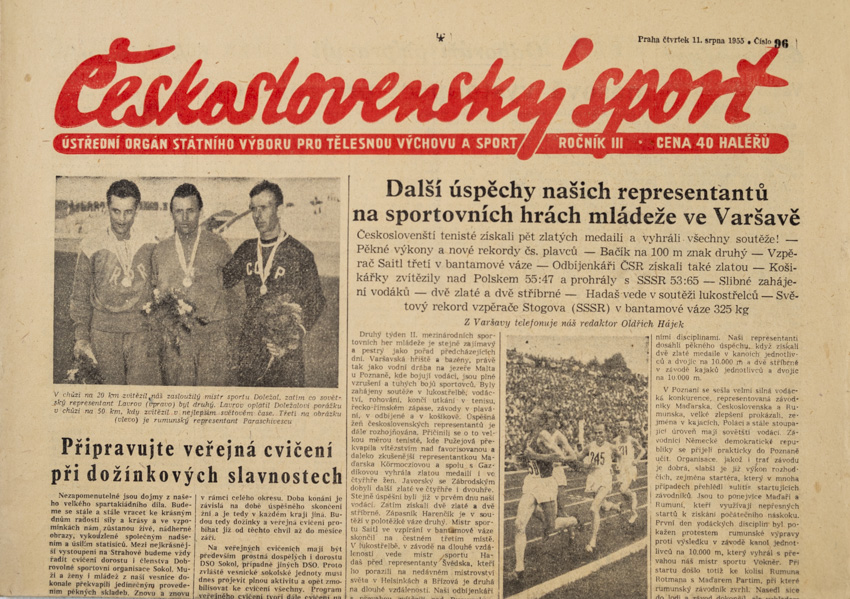 Noviny Československý sport, 96/1955
