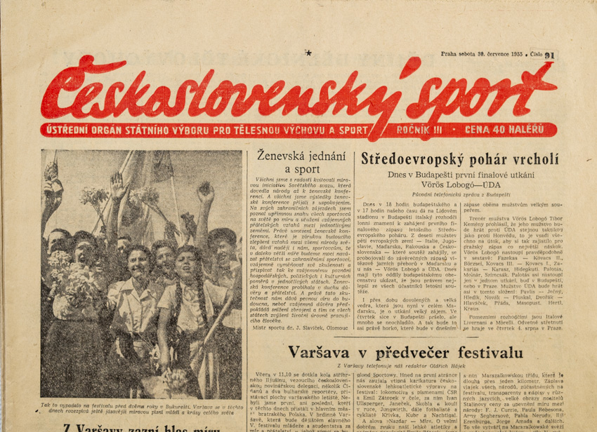 Noviny Československý sport, 91/1955