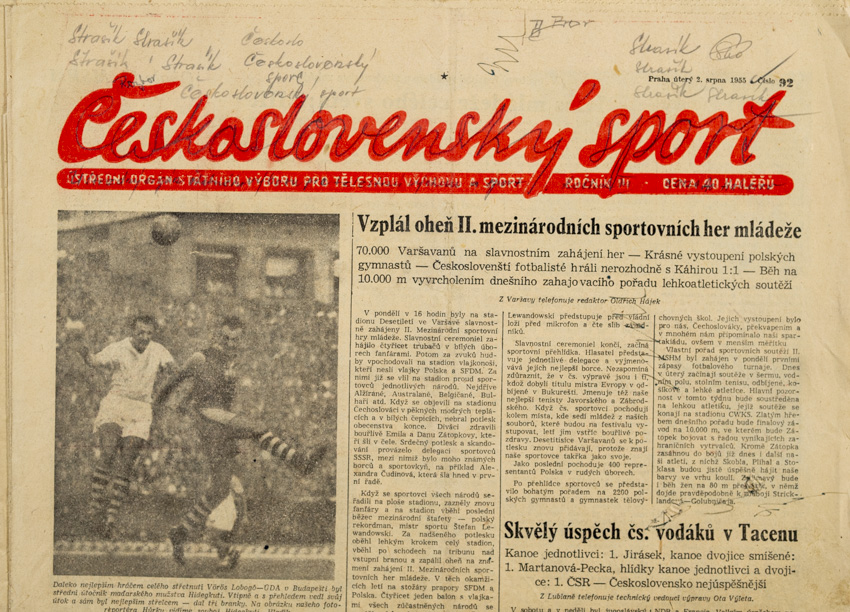Noviny Československý sport, 92/1955