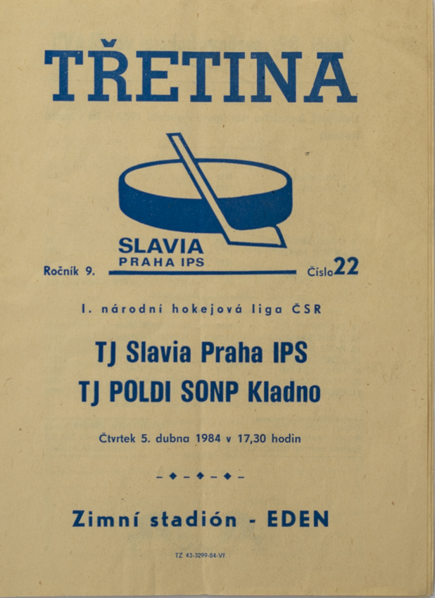 Program Třetina, TJ Slavia Praha v. TJ Poldi SONP Kladno, 1984