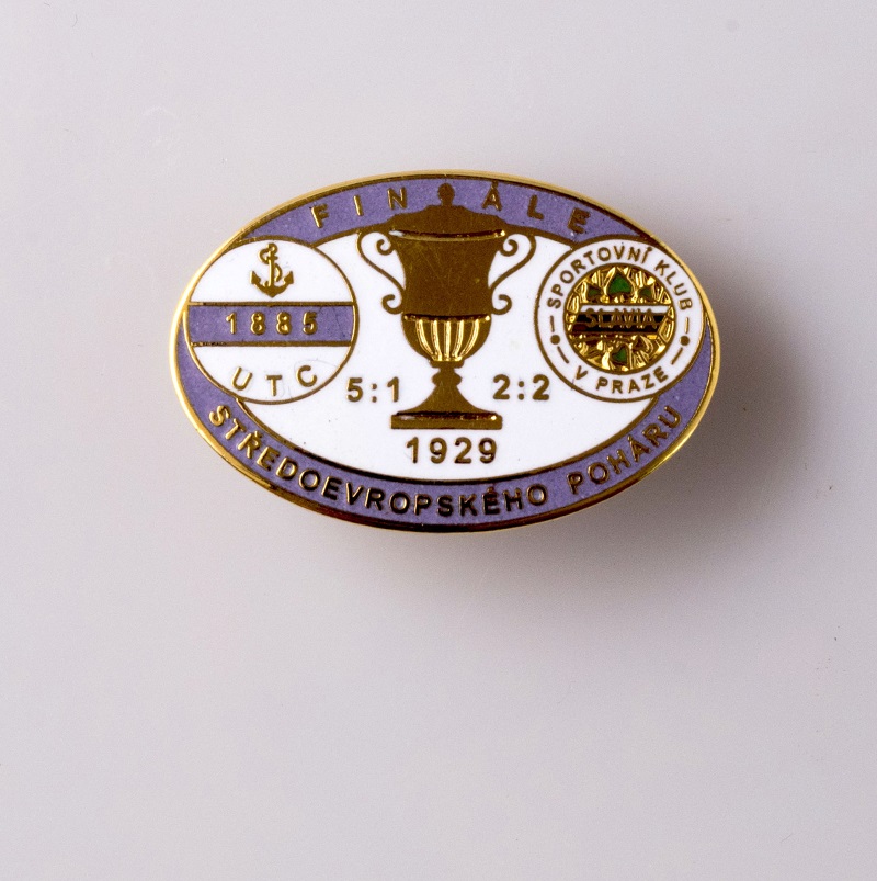 Odznak smalt 1929 UTC vs. Slavia finále středoevropského poháru
