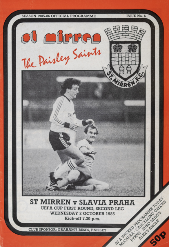 Program UEFA, St. Mirren v. Slavia Praha, 1985